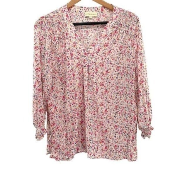 Cynthia Rowley Tops - Cynthia Rowley Floral Peasant Blouse
